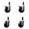 Service Caster 4'' Phenolic Swivel 1-1/8'' Expand Stem Caster Set 2 Total Lock Brakes, 4PK SCC-EXTTL20S414-PHS-2-S-2-118 - alternate 1